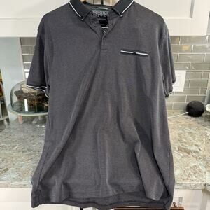 Denim And Flower‎ Ricky Singh Men’s Black Stone Washed Polo Cotton Blend XL